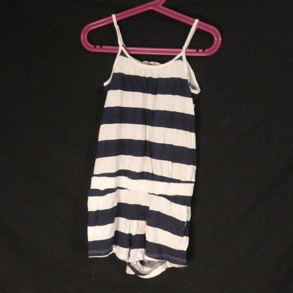 H&M | 8-9 years | Navy Blue and White Striped Romper | Pockets - Picture 1 of 16